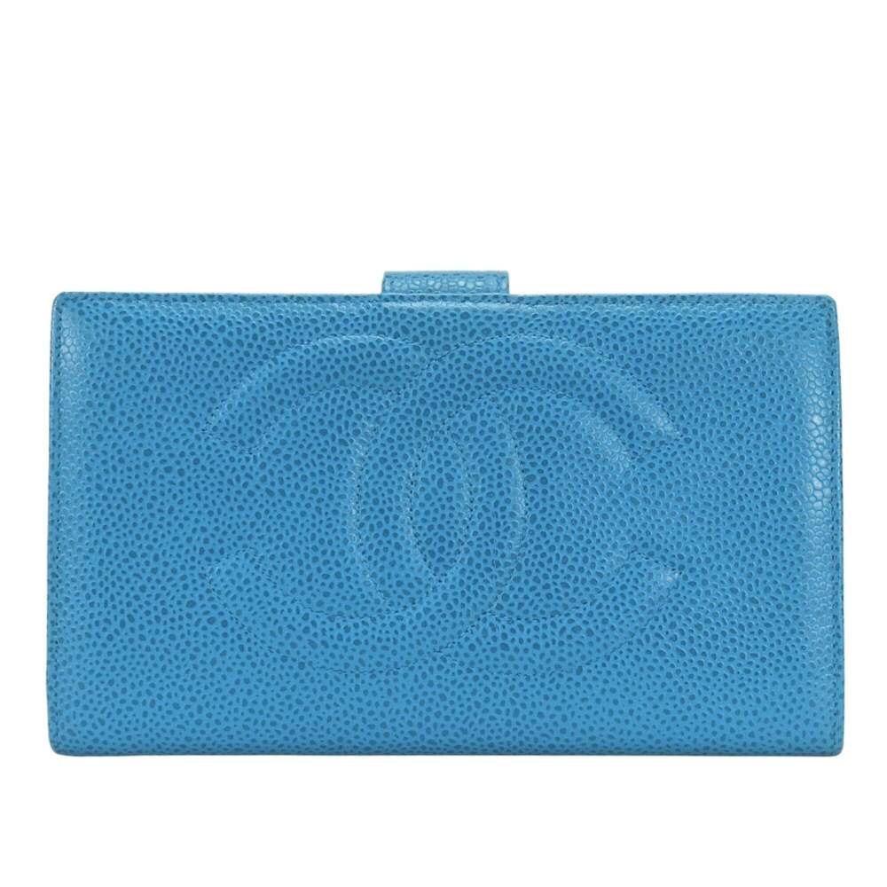 CHANEL Blue Caviar Leather Logo Wallet - Picture 2 of 16